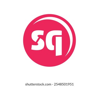 SQ sport emblem or team logotype. Ball logo with a combination of Initial letter S and Q for balls shop, sports company, training, club badge. Vector illustration.