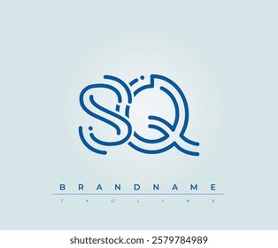 SQ Technology Letter Logo Template. This tech letter logo is a graphic mark that uses letters to represent a technology company.