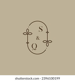 SQ wedding initial logo in high quality professional design that will print well across any print media
