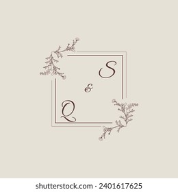 SQ wedding line square monogram with high quality professional design that will print well