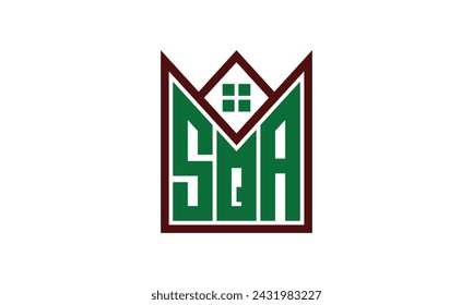 SQA initial letter real estate builders logo design vector. construction, housing, home marker, property, building, apartment, flat, compartment, business, corporate, house rent, rental, commercial