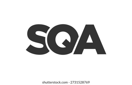 SQA logo design template with strong and modern bold text. Initial based vector logotype featuring simple and minimal typography. Trendy company identity ideal for businesses brand presence.