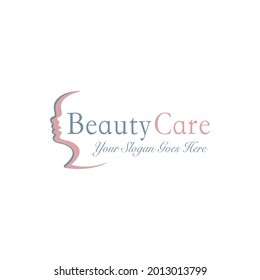 Sqauare Feminine Face Beauty Care Logo Template Design, Minimalist Elegance Line Logotype  Concept.