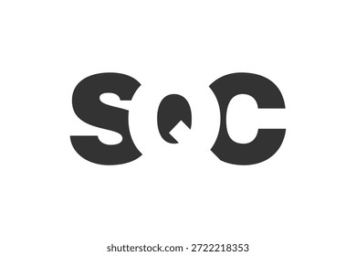 Design do logotipo SQC. letra inicial S Q C estilo de fonte em negrito para start-ups de tecnologia, consultoria, marca corporativa. Nome criativo da empresa, manchetes identidade tipográfica, logotipo moderno. Ilustração vetorial.