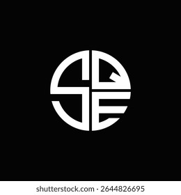 SQE logo SQE icon SQE monogram SQE letter minimalist Circle flat Unique modern abstract logo design.
