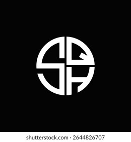 SQH logo SQH icon SQH monogram SQH letter minimalist Circle flat Unique modern abstract logo design.
