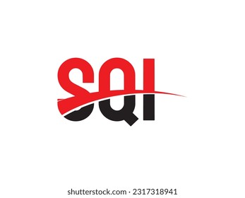 Letra SQI Ilustración del vector de diseño del logotipo inicial