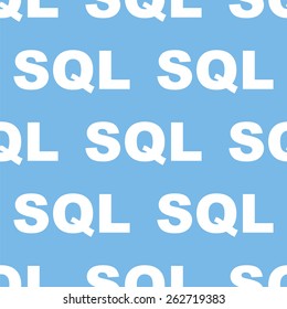SQL blue with white seamless pattern for web design. Vector symbol