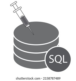 A Sql Code Injection - Concept Of Database Programming - Technology Illustration  - Vector , Icon 