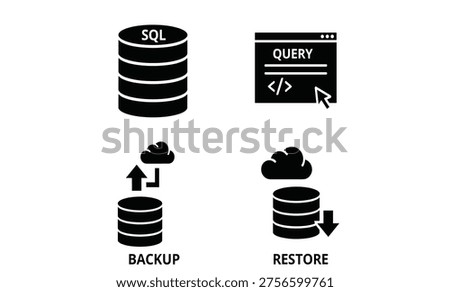 SQL database icons for backup and restore