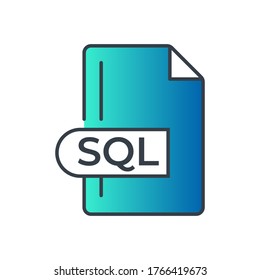 SQL File Format Icon. SQL extension gradiant icon.