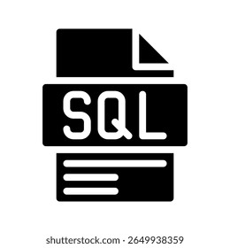 Sql Glyph Icon. File Document icon is an abbreviation for Prospects who are ready to be contacted by the sales team.