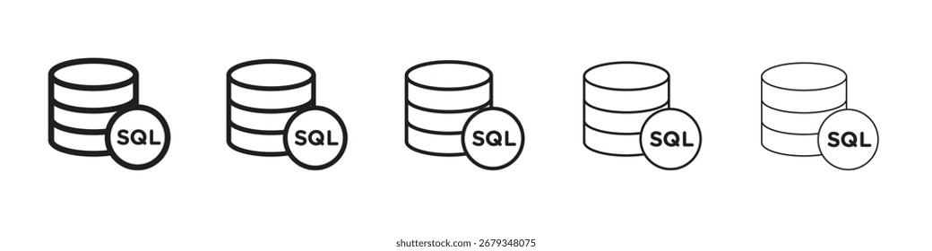 SQL icon design symbol collection for graphic design. EPS 10