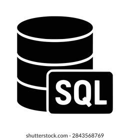 Черный неструктурированный контур значка SQL