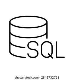 Черный неструктурированный контур значка SQL