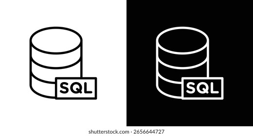 SQL icon isolated silhouette on white background. Vector illustration.