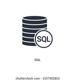 sql icon. simple element illustration. isolated trendy filled sql icon on white background. can be used for web, mobile, ui.