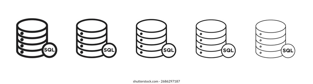 ícone SQL vetor simples definido. Ilustração gráfica
