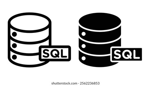 SQL Icons pack in outlined and flat versions