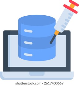 Sql Injection Icon Flat Vector Illustration