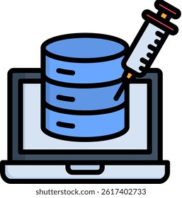 Sql Injection Icon Lineal Color Vector Illustration