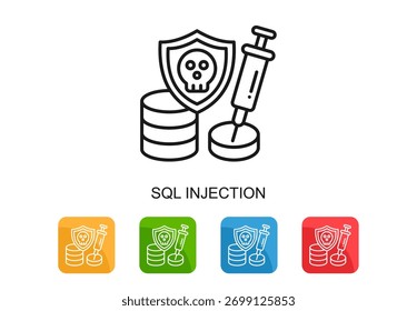 Ícone De Injeção Sql - Ilustração De Vetor De Várias Cores