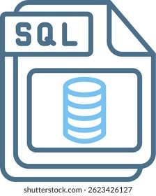 SQL Line Two Colour Icon