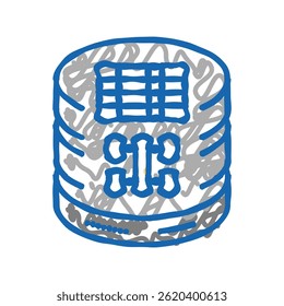 sql query database doodle icon sketch vector. sql query database sign. isolated symbol illustration