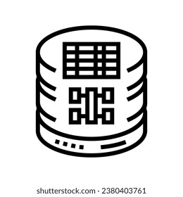 sql query database line icon vector. sql query database sign. isolated contour symbol black illustration