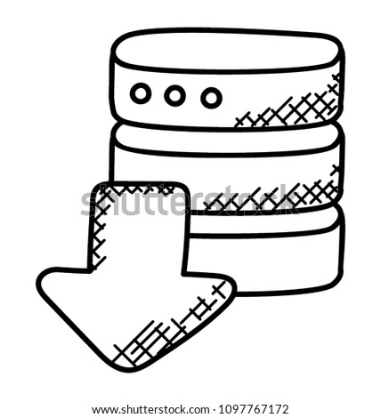 Sql server download icon doodle 
