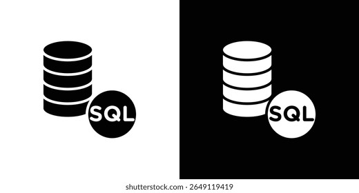 SQL server icon Isolated flat vector in outline
