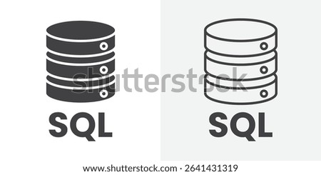 SQL server icon Line graphics illustration
