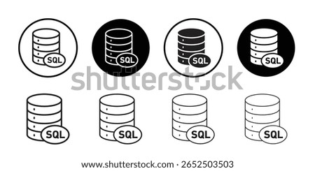 SQL server icon simple outline vector sign