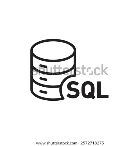 SQL server icon Simple thin outline