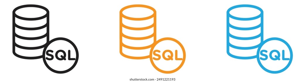SQL server vector logo set collection for web app ui
