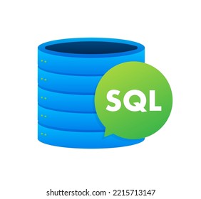 SQL - Structured Query Language icon, label. Internet Security and Networking. Vector stock illustration. - Powered by Shutterstock - Get 15% off with code: PIKWIZARD15