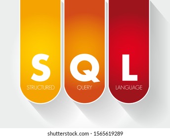 SQL Structured Query Language - standardized language for defining and manipulating data in a relational database, acronym text concept background