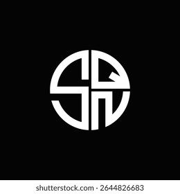 SQN logo SQN icon SQN monogram SQN letter minimalist Circle flat Unique modern abstract logo design.
