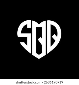 SQQ Único abstrato monograma amor forma vetor logotipo design.