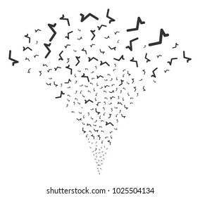 Sqrt explosion fountain. Vector illustration style is flat iconic symbols. Object fountain made from random design elements as sqrt fireworks.
