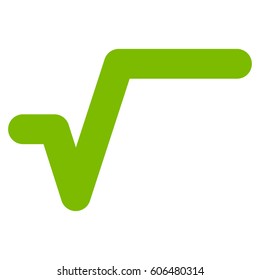 Sqrt vector icon. Flat eco green symbol. Pictogram is isolated on a white background. Designed for web and software interfaces.