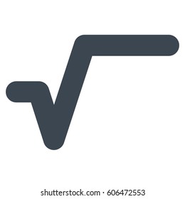 Sqrt vector icon. Flat smooth blue symbol. Pictogram is isolated on a white background. Designed for web and software interfaces.