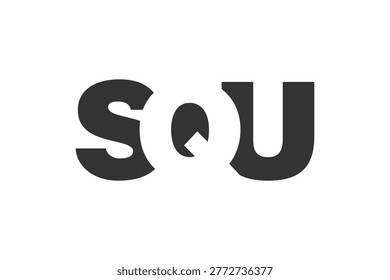 SQU logo design. Initial letter S Q U bold font style for tech startups, consulting, corporate branding. Creative company name, headlines typography identity, trendy logotype. Vector illustration.