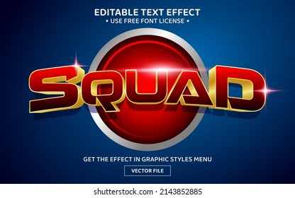 Squad 3D editable text effect template