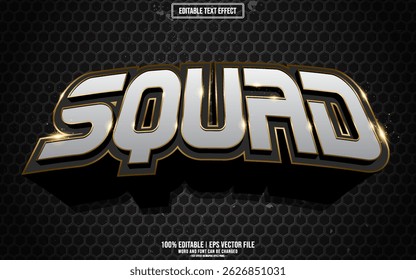 Squad Esport 3D editable text effect