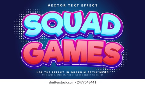 Squad Games 3d editable text effect Template