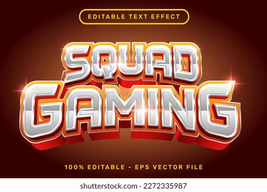 squad gaming light color 3d text effect and editable text effect