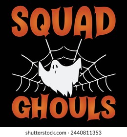 Squad Ghouls, Halloween, ilustración, horror, impresión, vector, plantilla, gráfico, plantilla de diseño de camiseta de Halloween, diseño de camiseta de Halloween,