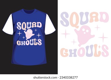 Squad Ghouls retro t shirt design