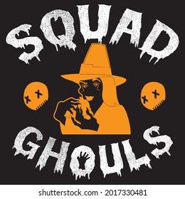 squad ghouls t shirt design, vector fie.